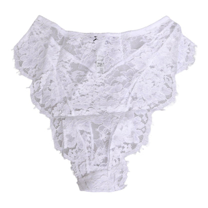 Dolce & Gabbana White Floral Lace Low Rise Panty Underwear - HBPS Beauty & Fashion
