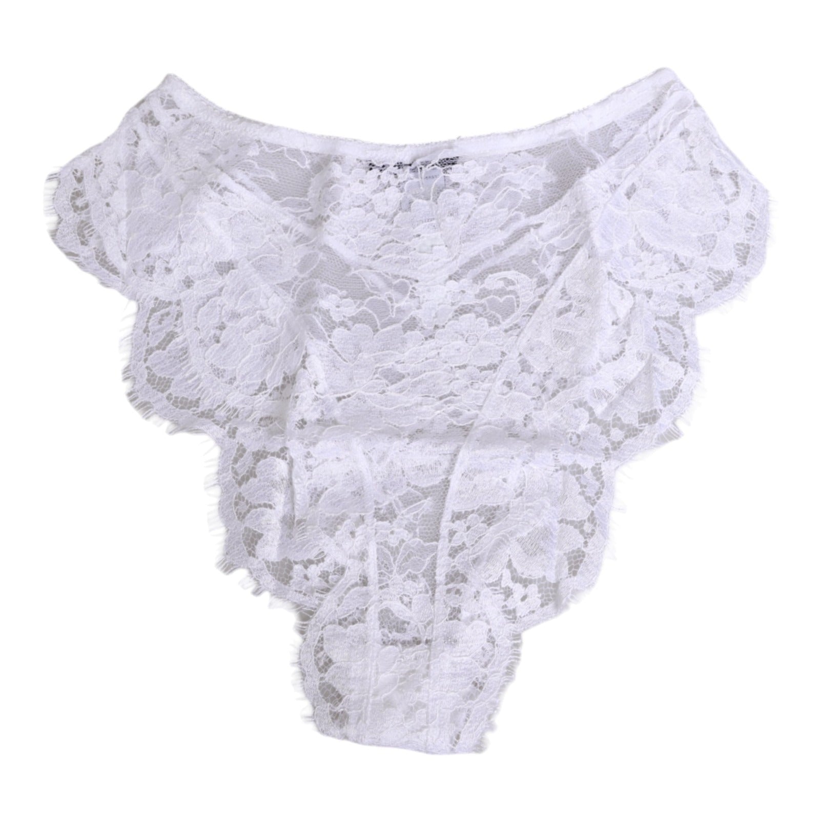 Dolce & Gabbana White Floral Lace Low Rise Panty Underwear - HBPS Beauty & Fashion