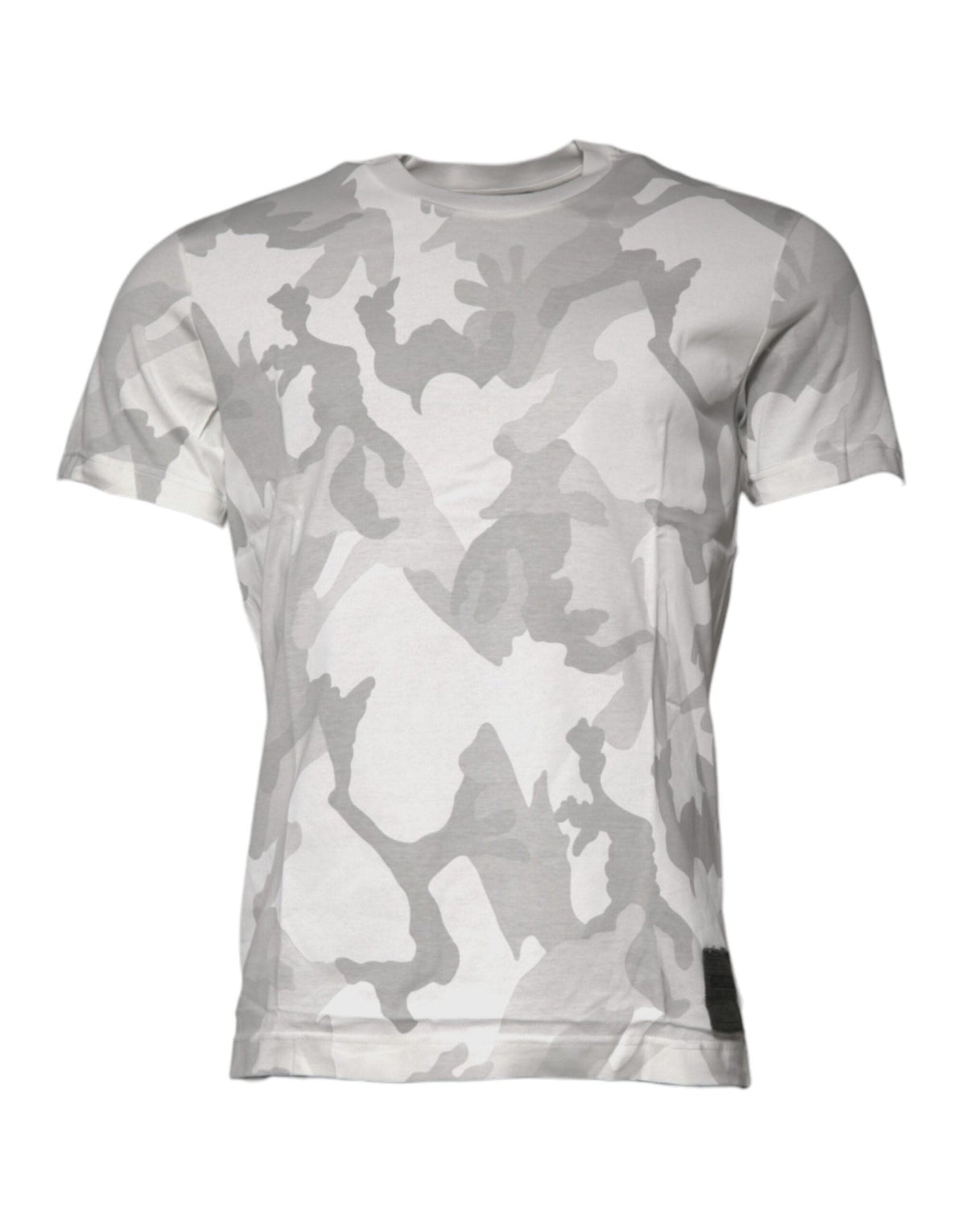Dolce & Gabbana White Gray Camouflage Cotton Crew Neck T-shirt - HBPS Beauty & Fashion