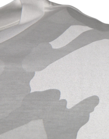 Dolce & Gabbana White Gray Camouflage Cotton Crew Neck T-shirt - HBPS Beauty & Fashion