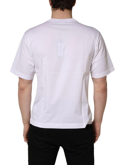Dolce & Gabbana White Metal DG Logo Cotton Short Sleeves T-shirt - HBPS Beauty & Fashion