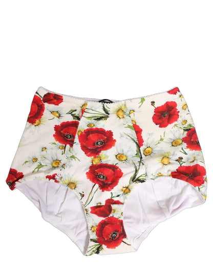 Dolce & Gabbana White Nylon Floral High Waisted Girdle Underwear - HBPS Beauty & Fashion