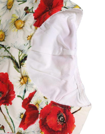 Dolce & Gabbana White Nylon Floral High Waisted Girdle Underwear - HBPS Beauty & Fashion