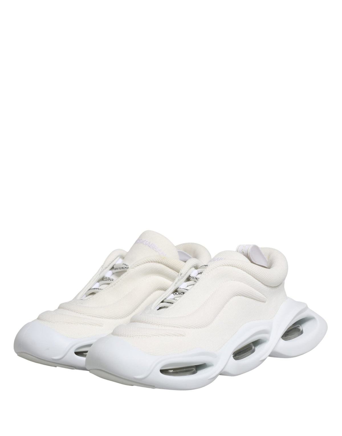 Dolce & Gabbana White Slip On Wave Low Top Sneakers Shoes - HBPS Beauty & Fashion
