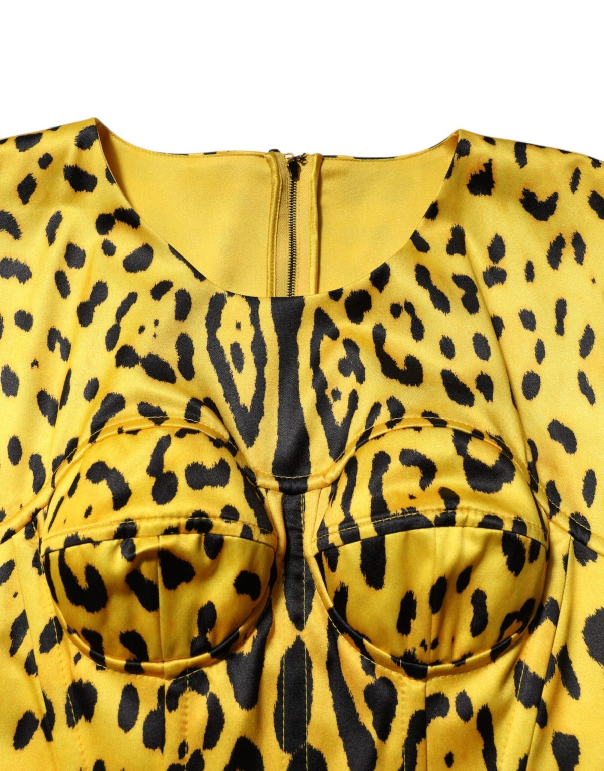 Dolce & Gabbana Yellow Polyester Leopard Midi Sheath Dress - HBPS Beauty & Fashion