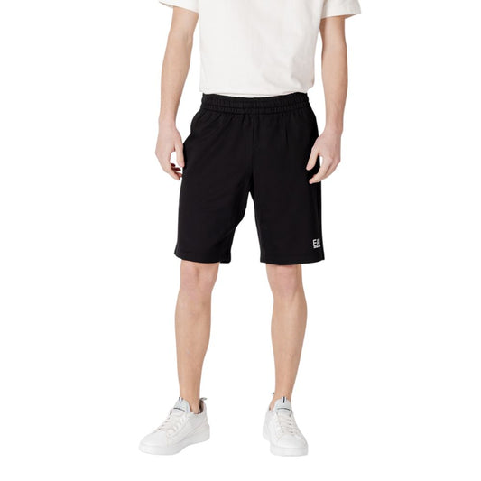 EA7 Emporio Armani Black Cotton Bermuda Shorts - HBPS Beauty & Fashion