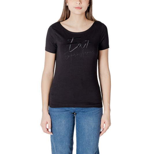 EA7 Emporio Armani Black Cotton T-Shirt - HBPS Beauty & Fashion