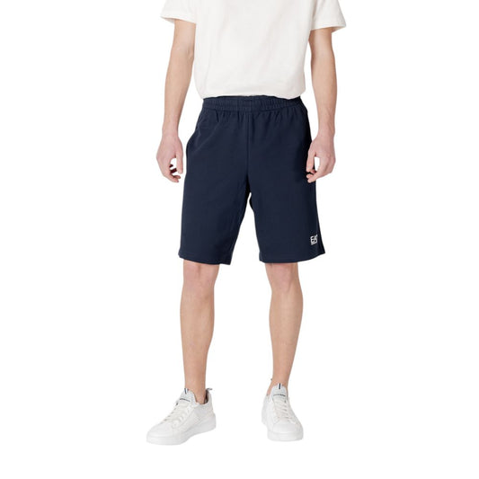 EA7 Emporio Armani Blue Cotton Bermuda Shorts - HBPS Beauty & Fashion