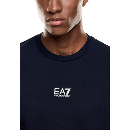 EA7 Emporio Armani Blue Cotton Sweatshirt - HBPS Beauty & Fashion