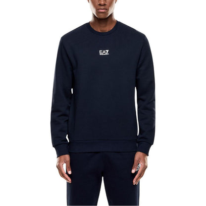 EA7 Emporio Armani Blue Cotton Sweatshirt - HBPS Beauty & Fashion