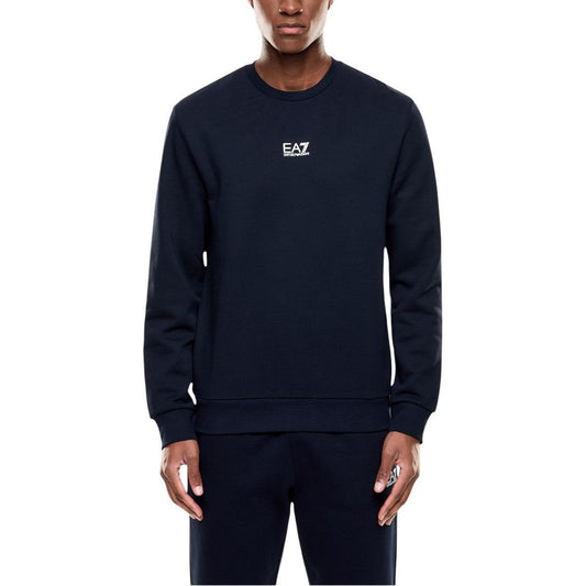 EA7 Emporio Armani Blue Cotton Sweatshirt - HBPS Beauty & Fashion