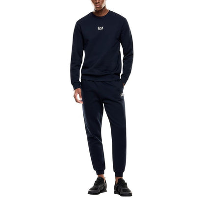EA7 Emporio Armani Blue Cotton Sweatshirt - HBPS Beauty & Fashion