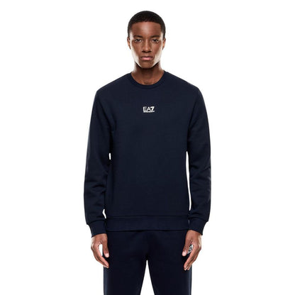 EA7 Emporio Armani Blue Cotton Sweatshirt - HBPS Beauty & Fashion