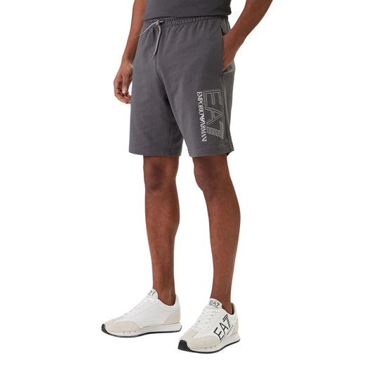 EA7 Emporio Armani Gray Cotton Bermuda Shorts - HBPS Beauty & Fashion