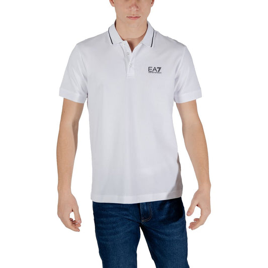 EA7 Emporio Armani White Cotton Polo Shirt - HBPS Beauty & Fashion