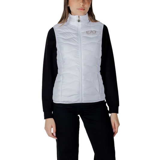 EA7 Emporio Armani White Polyester Sleeveless Jacket - HBPS Beauty & Fashion