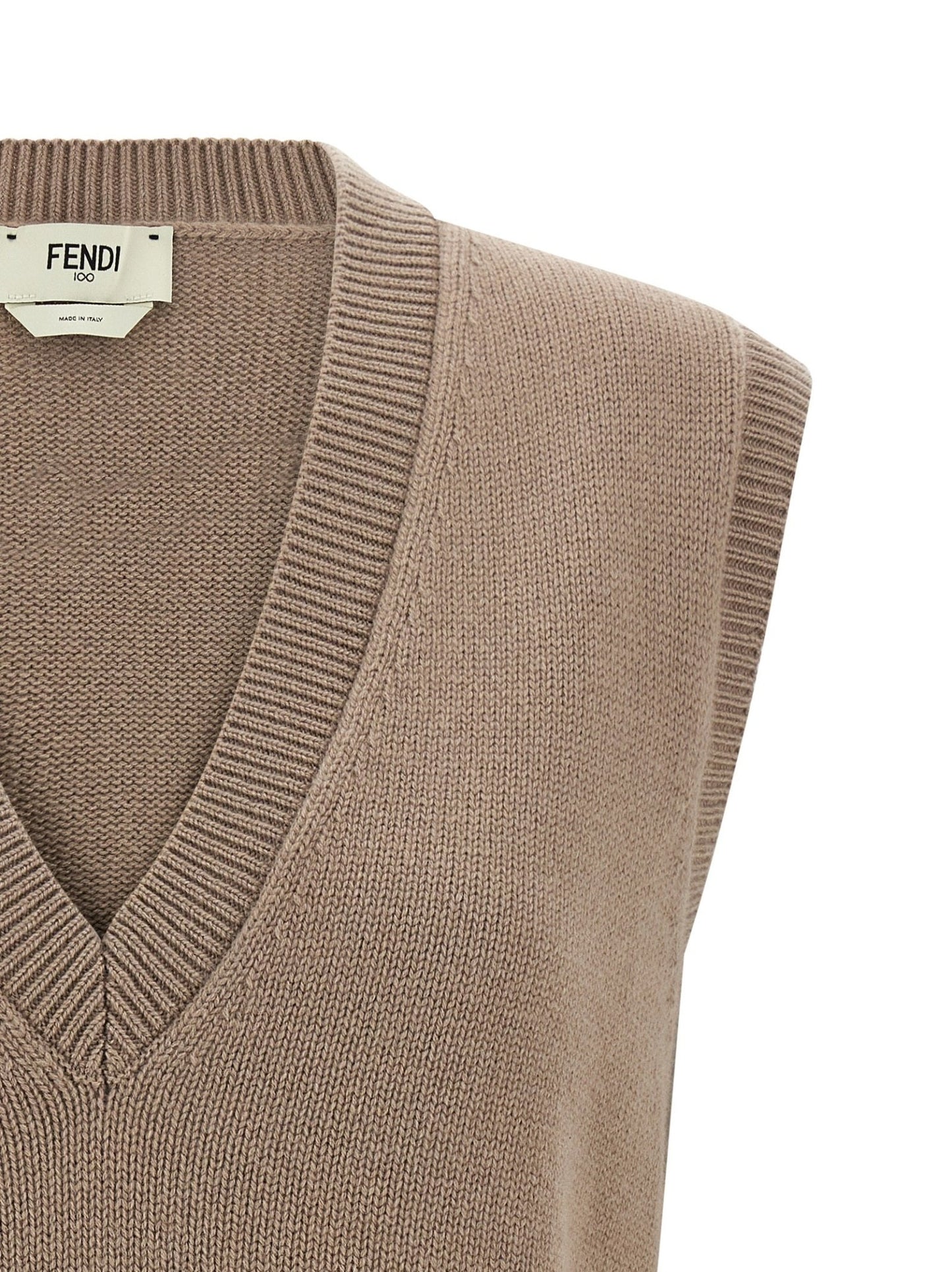 Fendi Beige Cashmere Sleeveless Jacket - HBPS Beauty & Fashion