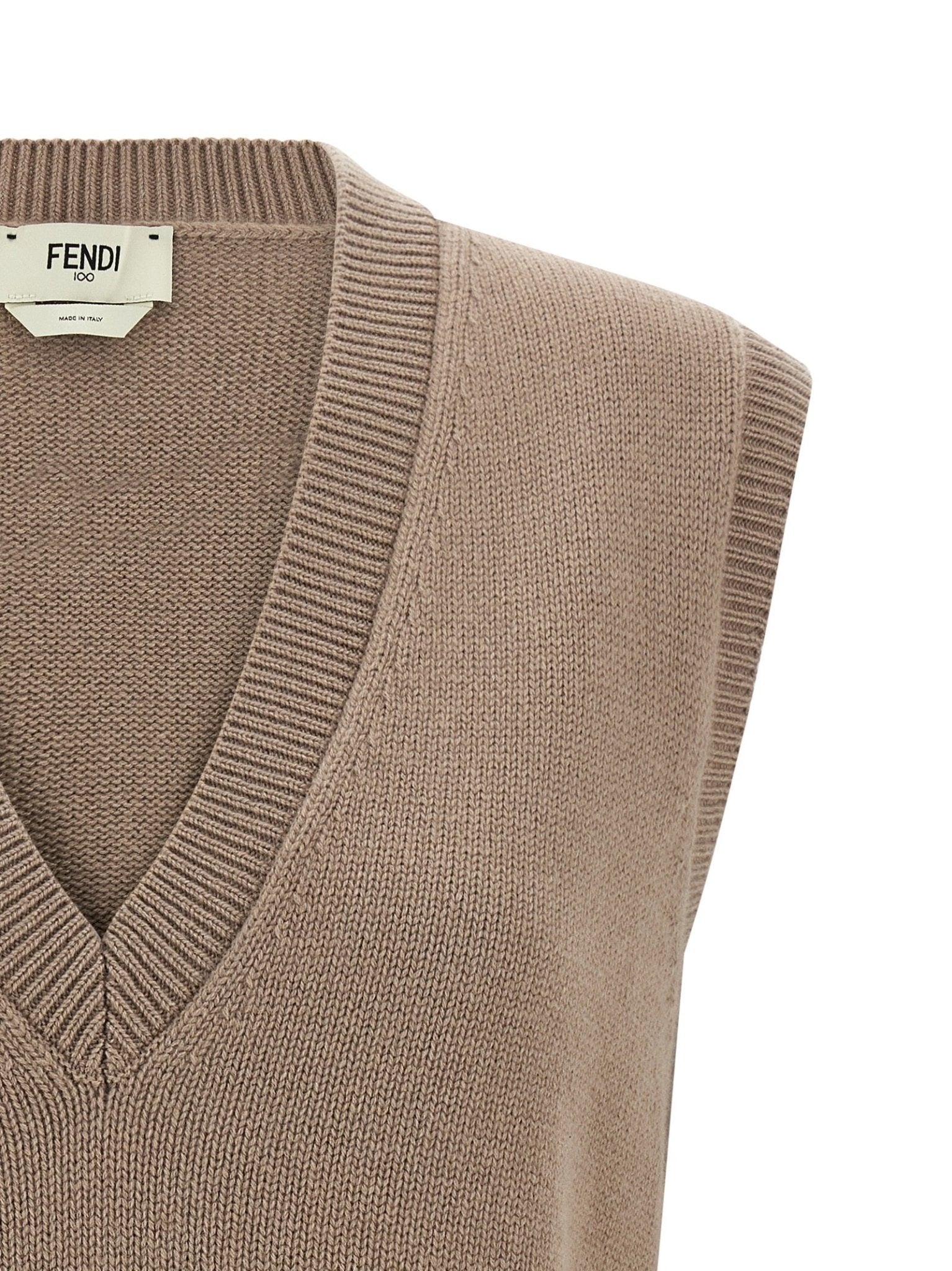 Fendi Beige Cashmere Sleeveless Jacket - HBPS Beauty & Fashion