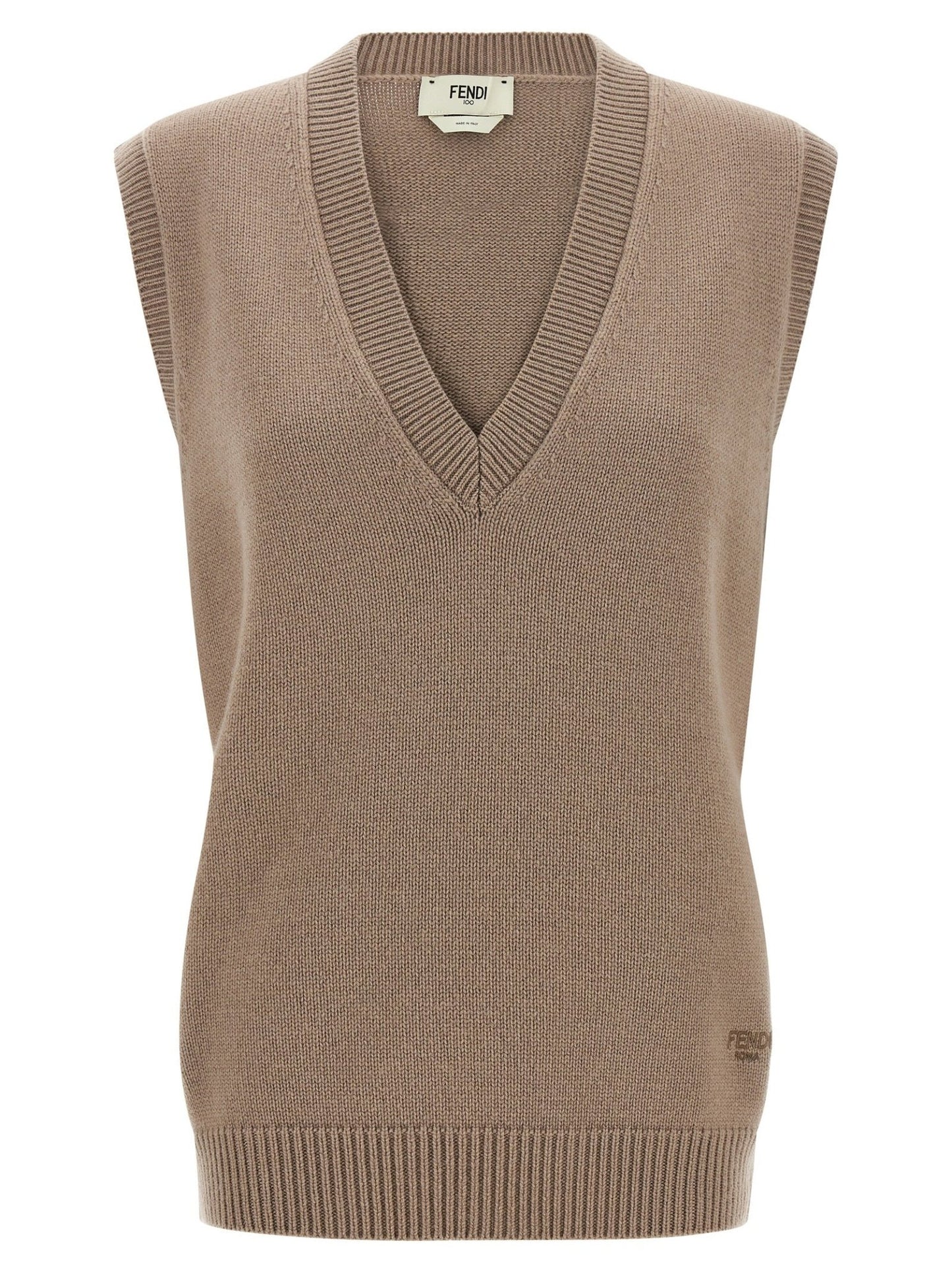 Fendi Beige Cashmere Sleeveless Jacket - HBPS Beauty & Fashion