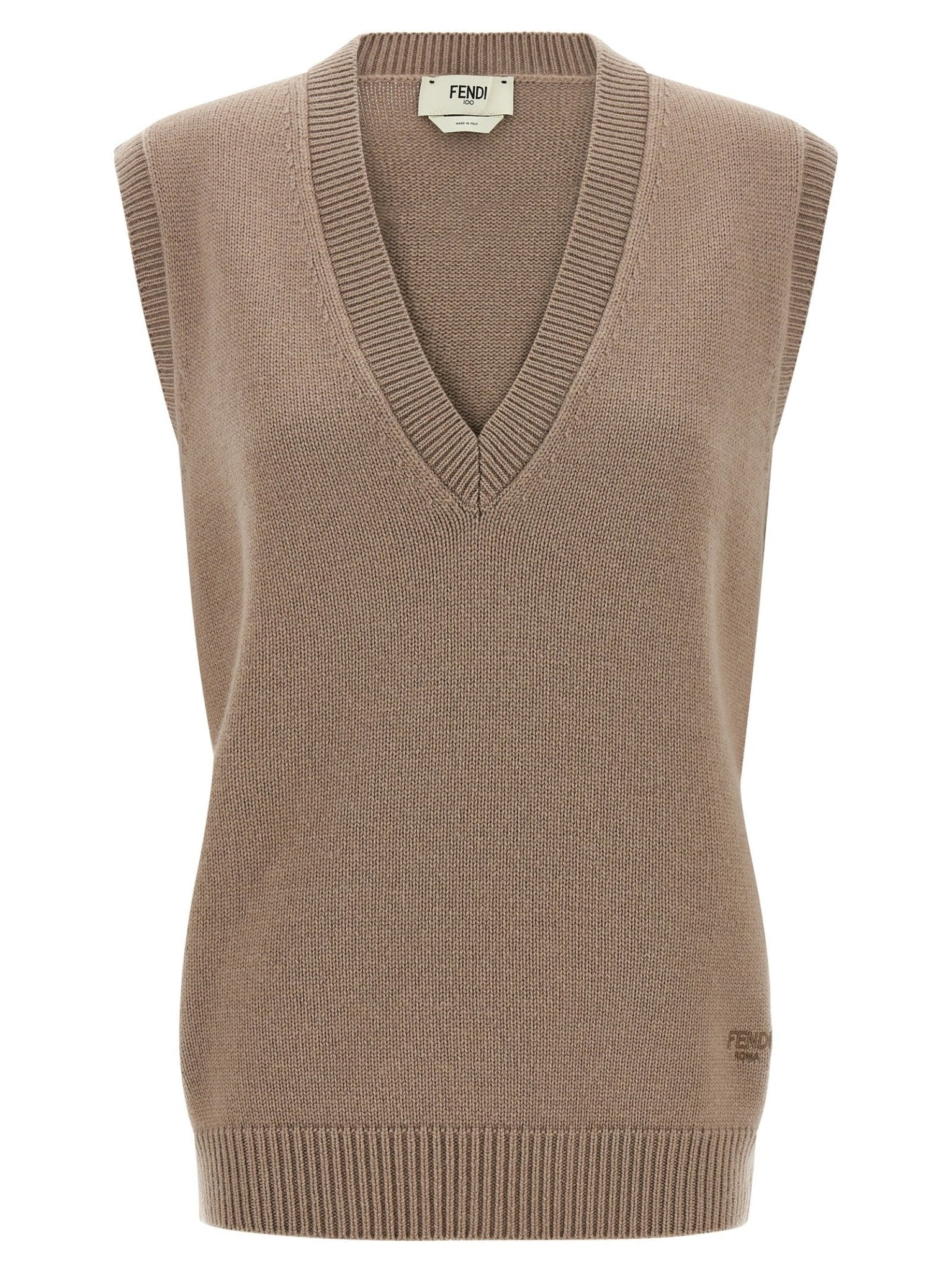 Fendi Beige Cashmere Sleeveless Jacket - HBPS Beauty & Fashion