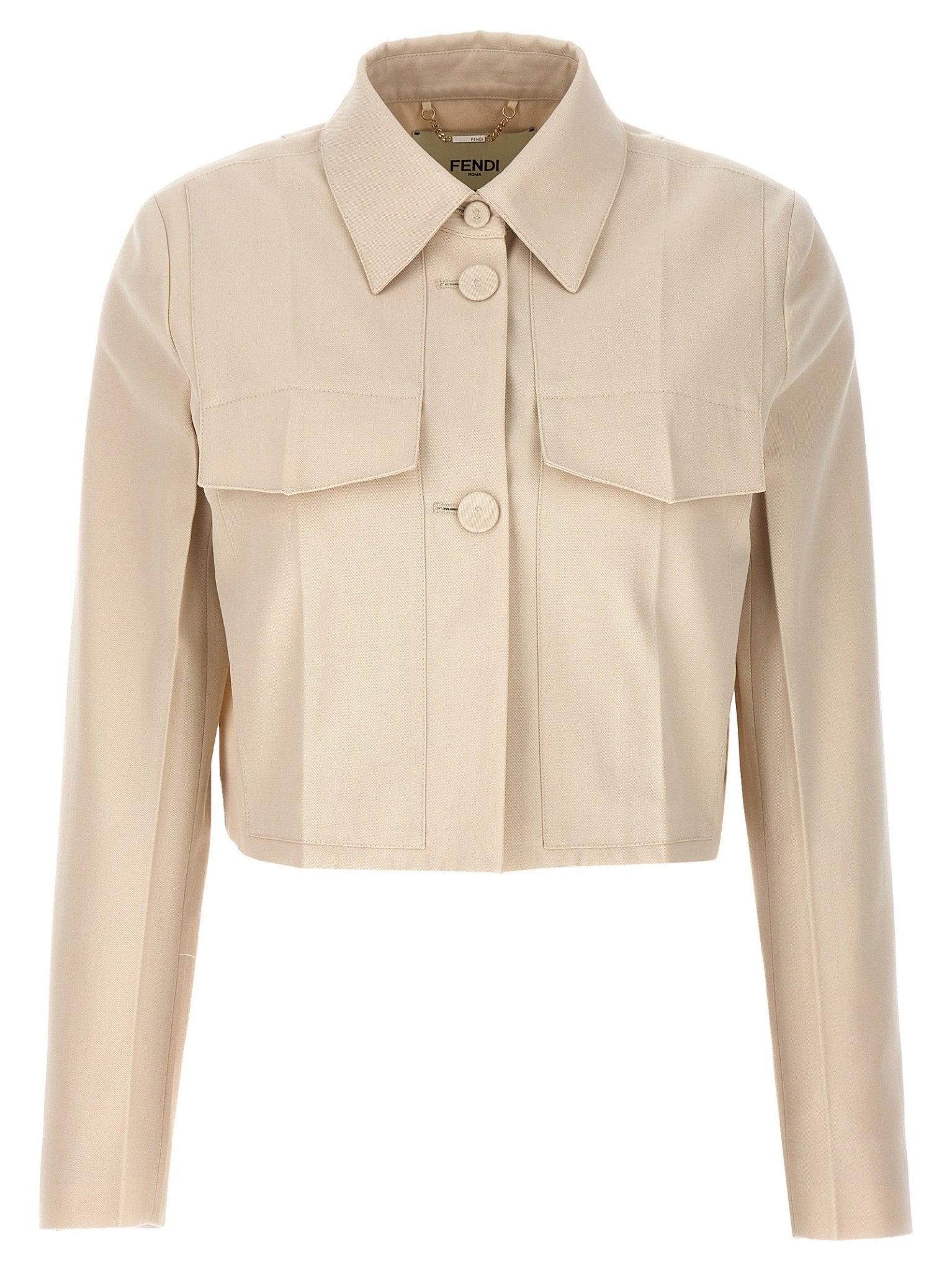 Fendi Beige Wool Full-Length Jacket - HBPS Beauty & Fashion
