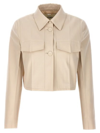 Fendi Beige Wool Full-Length Jacket - HBPS Beauty & Fashion