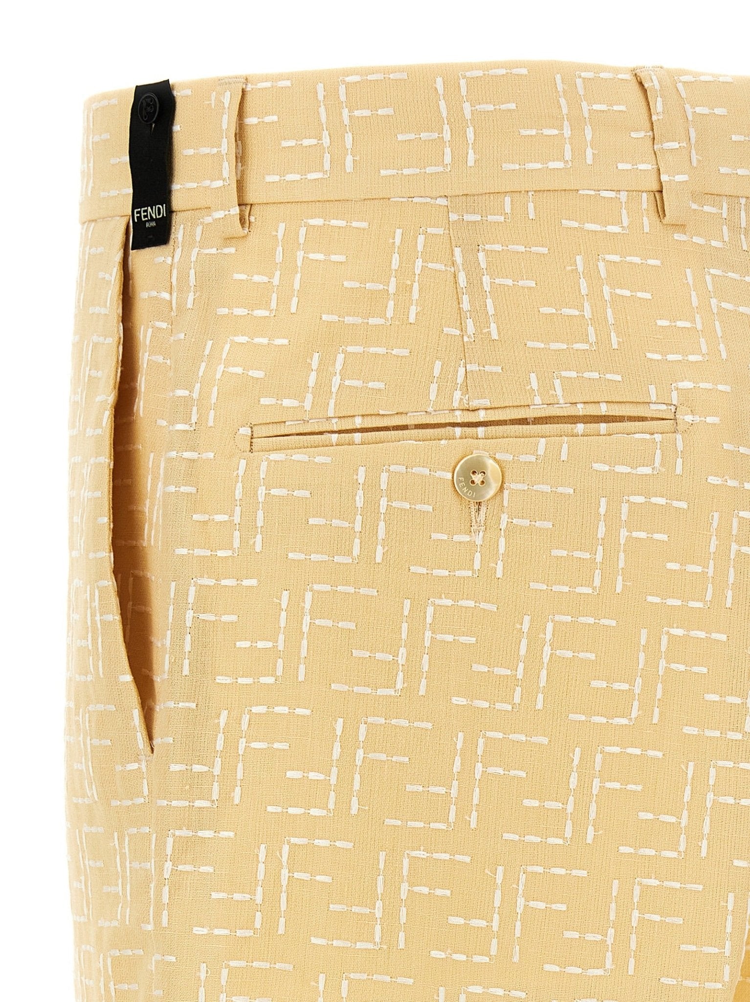 Fendi Bicolor Linen Bermuda Shorts - HBPS Beauty & Fashion