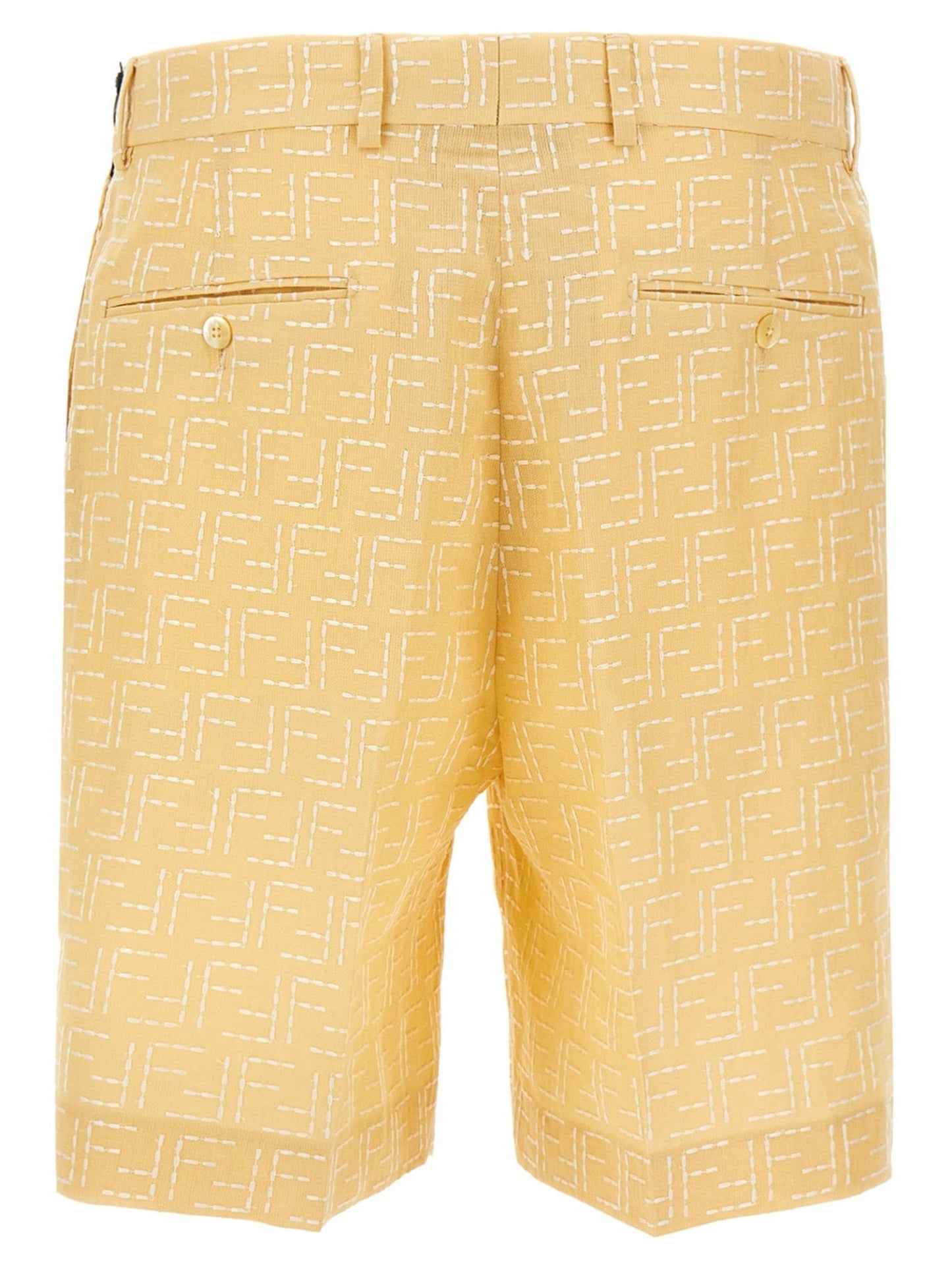 Fendi Bicolor Linen Bermuda Shorts - HBPS Beauty & Fashion