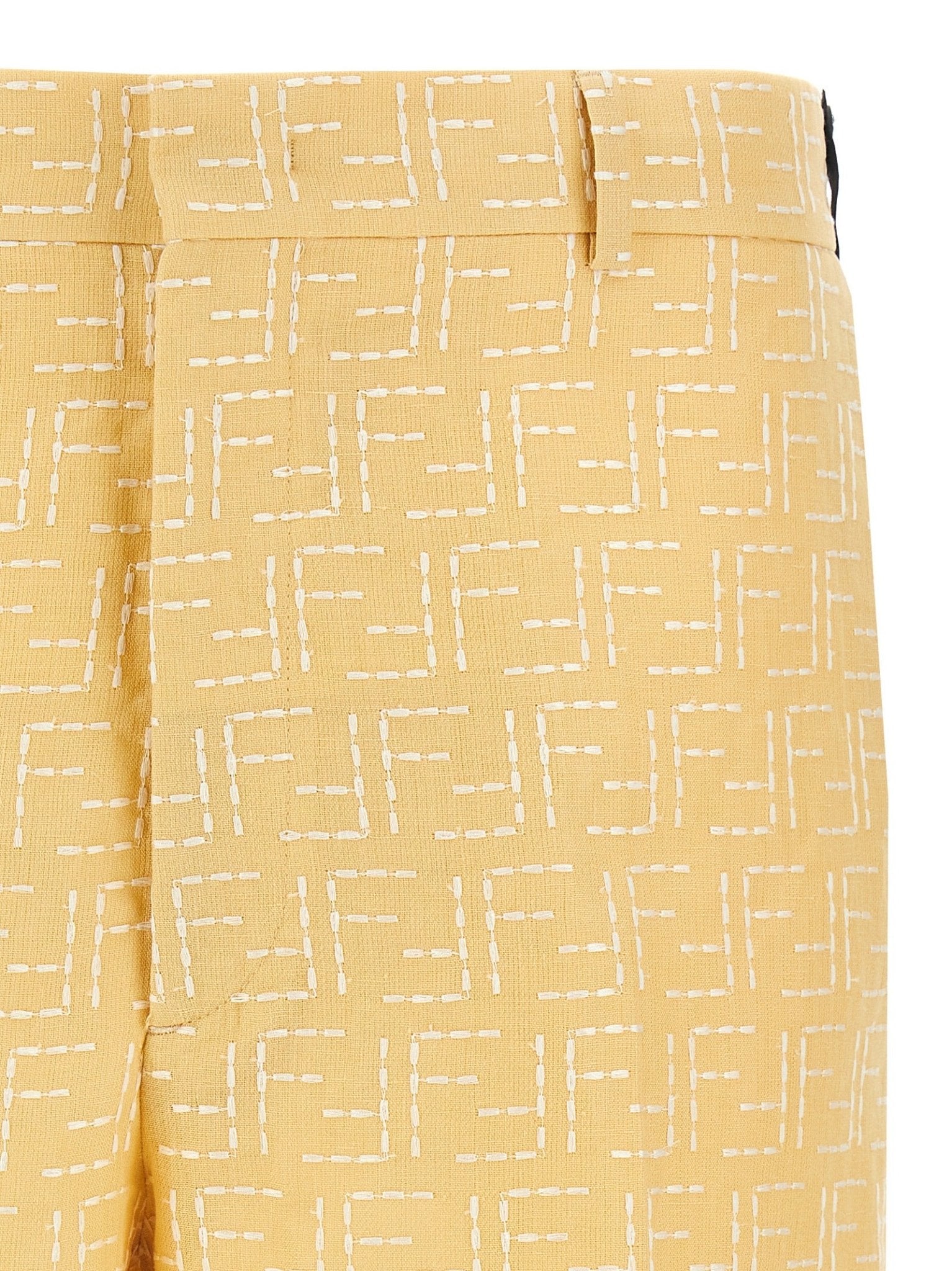 Fendi Bicolor Linen Bermuda Shorts - HBPS Beauty & Fashion