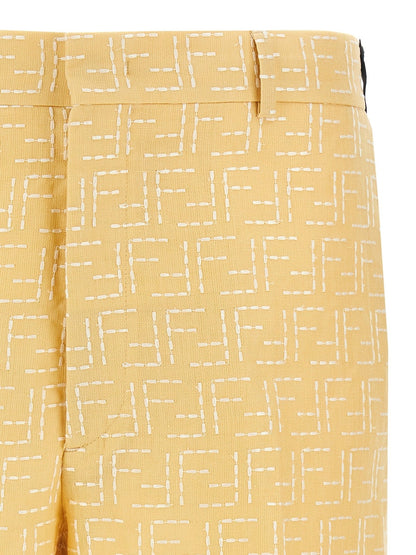 Fendi Bicolor Linen Bermuda Shorts - HBPS Beauty & Fashion