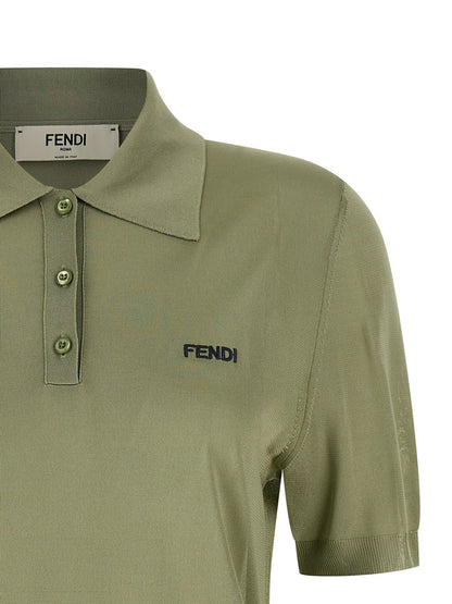 Fendi Bicolor Viscose Polo Shirt - HBPS Beauty & Fashion