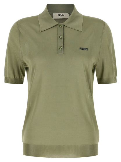 Fendi Bicolor Viscose Polo Shirt - HBPS Beauty & Fashion