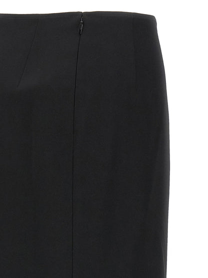 Fendi Black Virgin Wool Midi Skirt - HBPS Beauty & Fashion