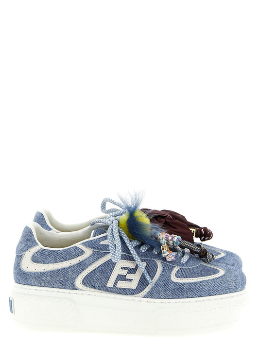 Fendi Blue Calfskin Platform Sneakers - HBPS Beauty & Fashion