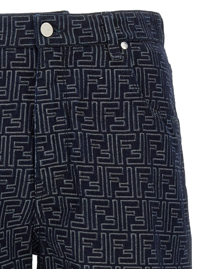 Fendi Blue Cotton Bermuda Shorts - HBPS Beauty & Fashion