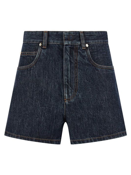 Fendi Blue Cotton Bermuda Shorts - HBPS Beauty & Fashion