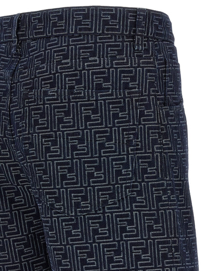 Fendi Blue Cotton Bermuda Shorts - HBPS Beauty & Fashion