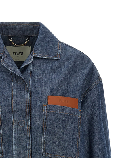 Fendi Blue Cotton Denim Jacket - HBPS Beauty & Fashion