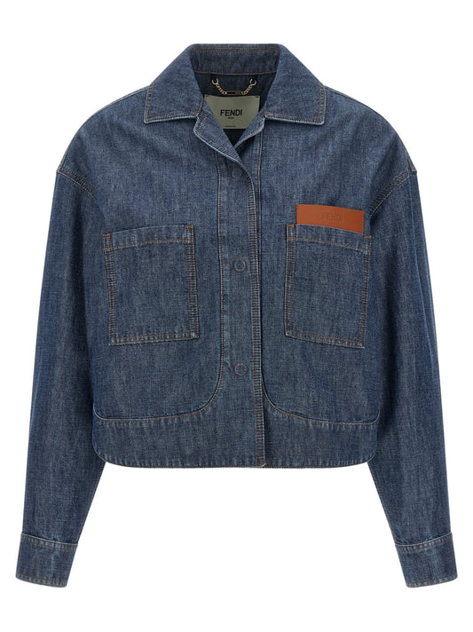 Fendi Blue Cotton Denim Jacket - HBPS Beauty & Fashion
