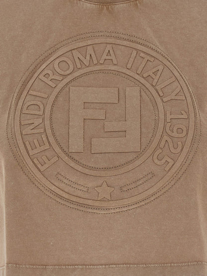 Fendi Brown Cotton T-Shirt - HBPS Beauty & Fashion