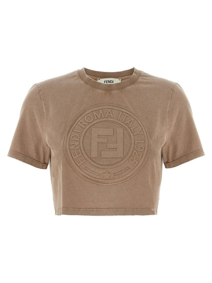 Fendi Brown Cotton T-Shirt - HBPS Beauty & Fashion