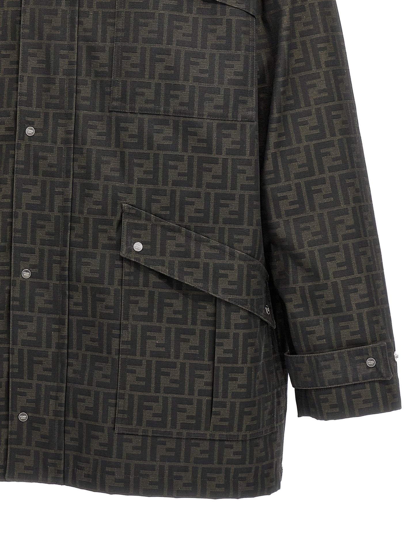 Fendi Brown Polyester Full-Length Jacket - HBPS Beauty & Fashion