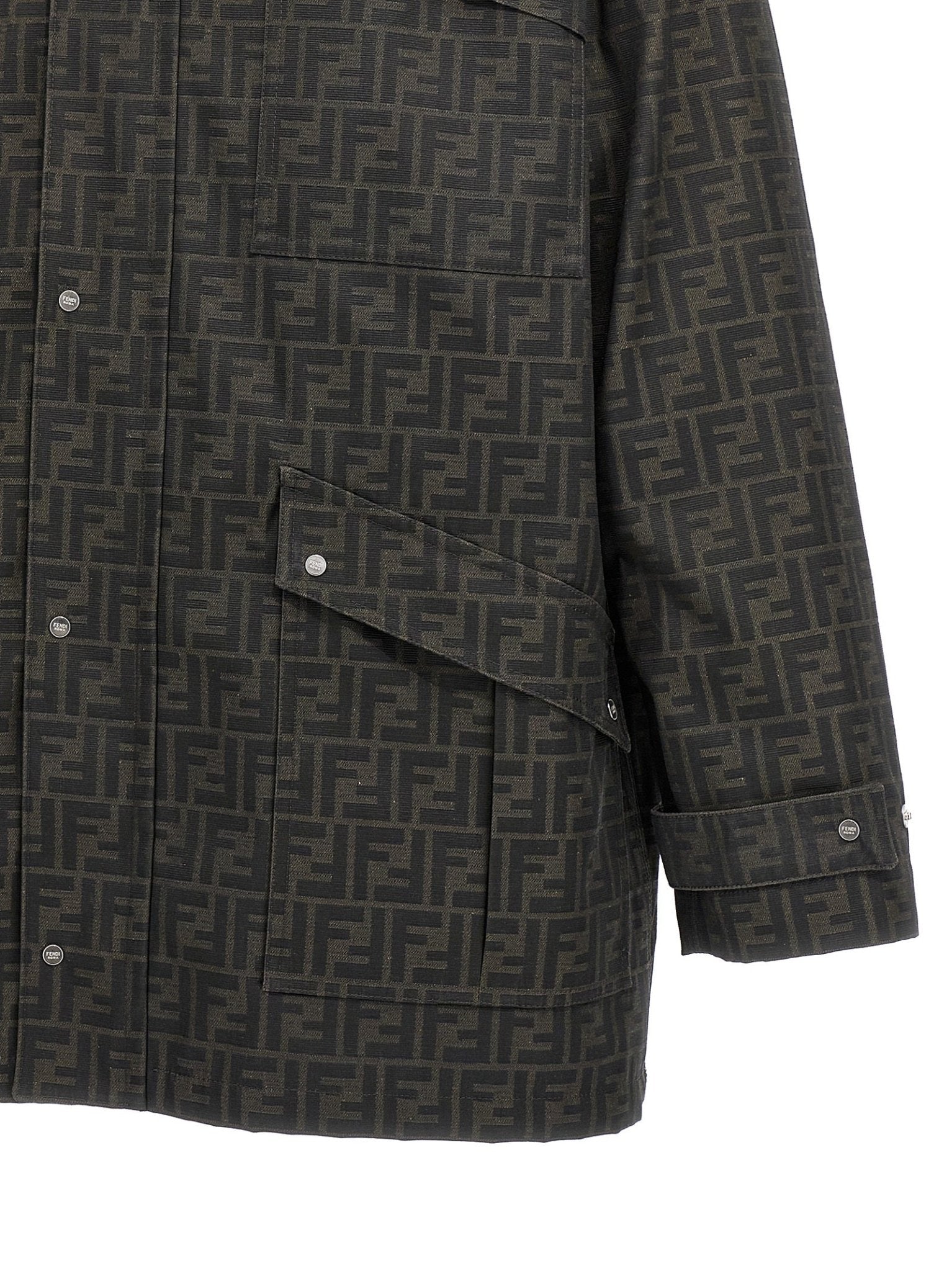 Fendi Brown Polyester Full-Length Jacket - HBPS Beauty & Fashion