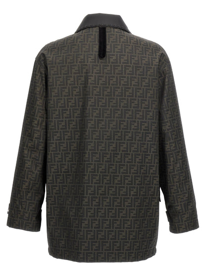 Fendi Brown Polyester Full-Length Jacket - HBPS Beauty & Fashion