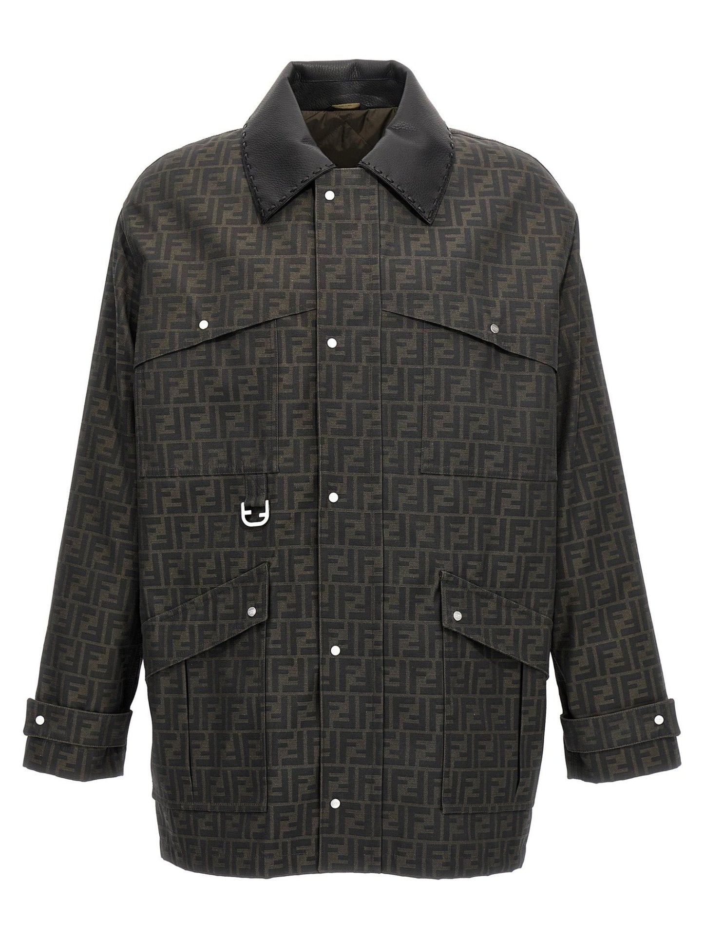 Fendi Brown Polyester Full-Length Jacket - HBPS Beauty & Fashion