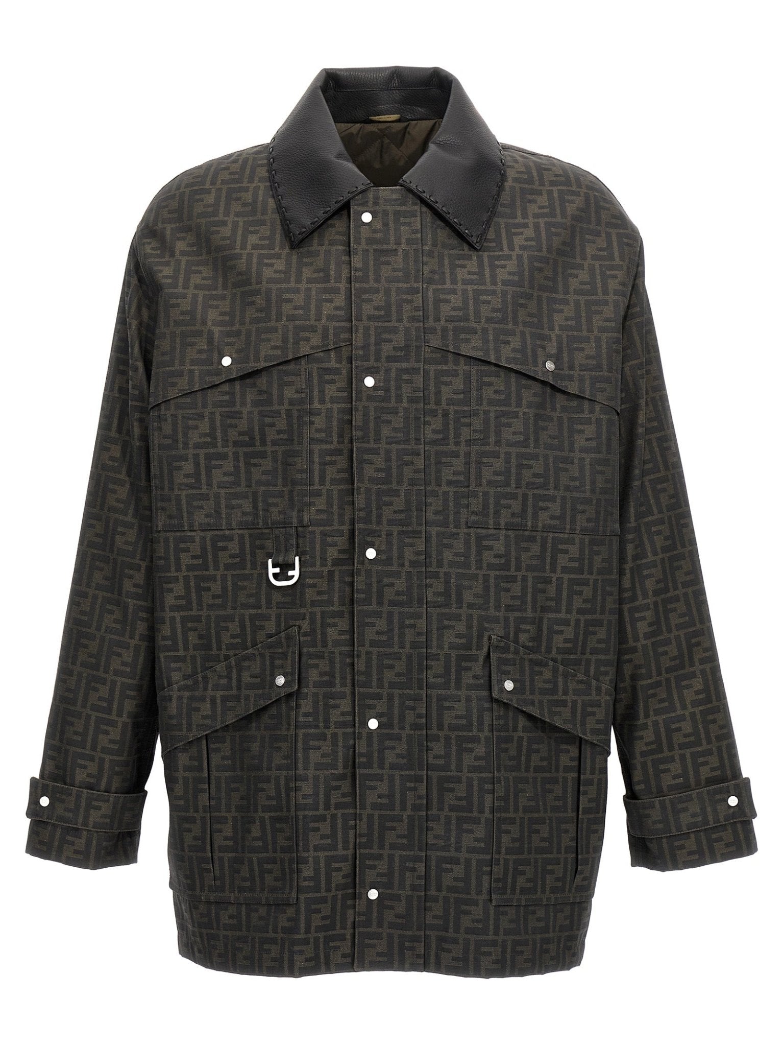 Fendi Brown Polyester Full-Length Jacket - HBPS Beauty & Fashion