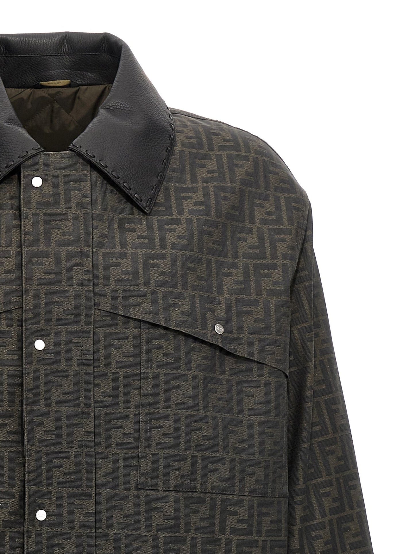 Fendi Brown Polyester Full-Length Jacket - HBPS Beauty & Fashion