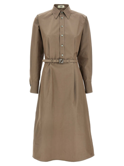 Fendi Gray Cotton Midi Dress - HBPS Beauty & Fashion
