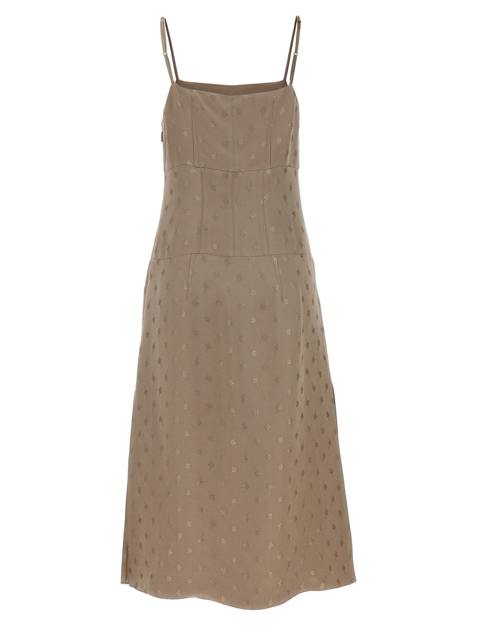 Fendi Gray Silk Midi Dress - HBPS Beauty & Fashion