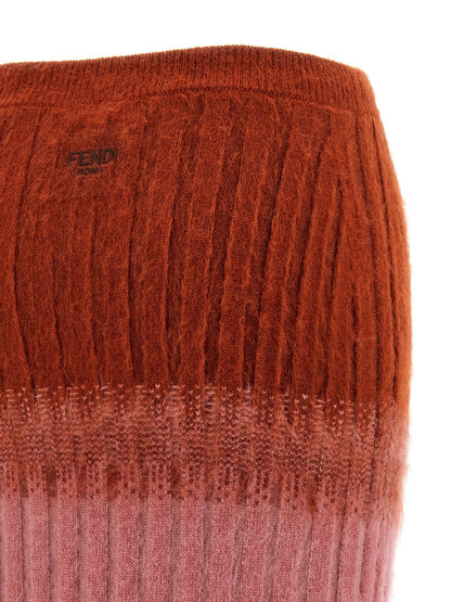 Fendi Multicolor Wool Midi Skirt - HBPS Beauty & Fashion